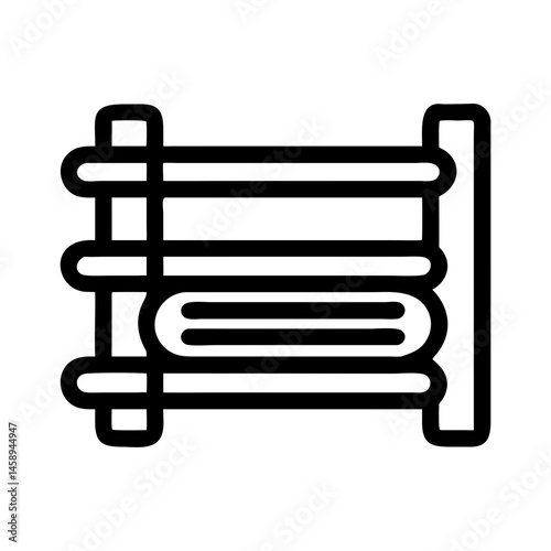 Wall-Mounted Towel Rack Icon Representing Bathroom Storage and Towel Organization