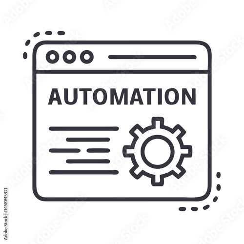 Web Interface with Automation Settings Icon Representing System Configuration and Workflow Management