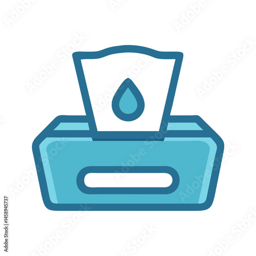 Wet Wipes Container Icon Representing Hygiene and Cleaning Product Storage