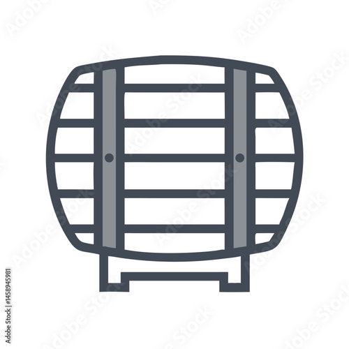 Wine Barrel Icon Representing Wine Storage or Brewery Equipment