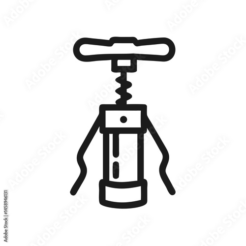 Wine Bottle Opener Icon Representing Cork Extraction Tool for Wine Service