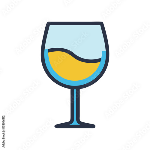 Wine Glass Icon Representing Drink or Social Gathering Symbol