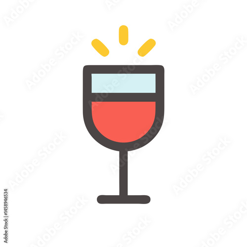 Wine Glass Icon Representing Drink or Social Gathering Symbol