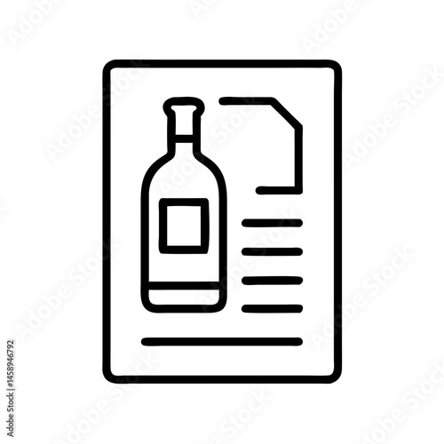Wine Packaging Label Icon Representing Product Branding and Identification