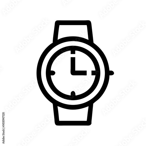 Wristwatch Icon Representing Classic Timepiece for Time Tracking