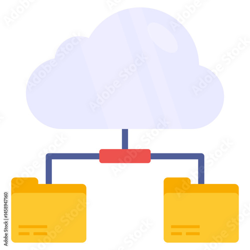 Cloud Computing Data Synchronization Secure File Transfer Illustration