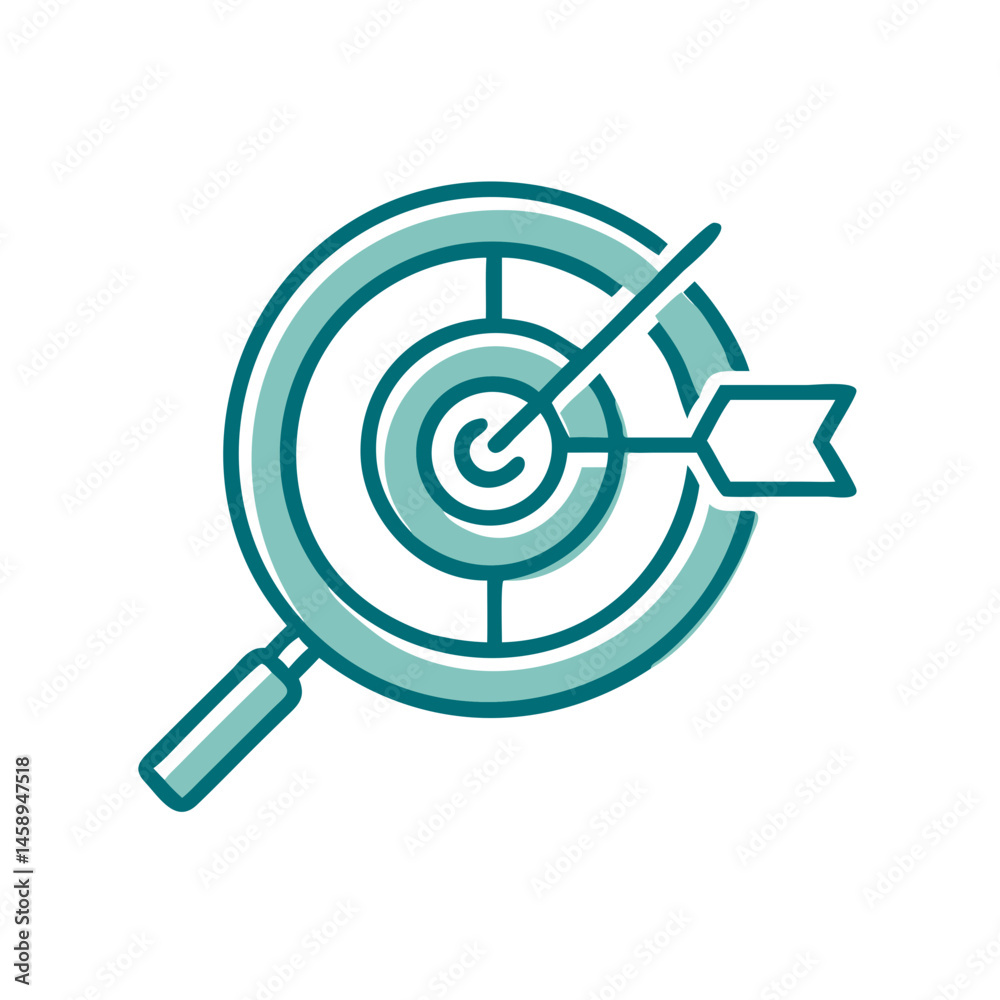 Minimalist target board with arrow illustrating focus and precision Minimalist target board with arrow illustrating focus and precision