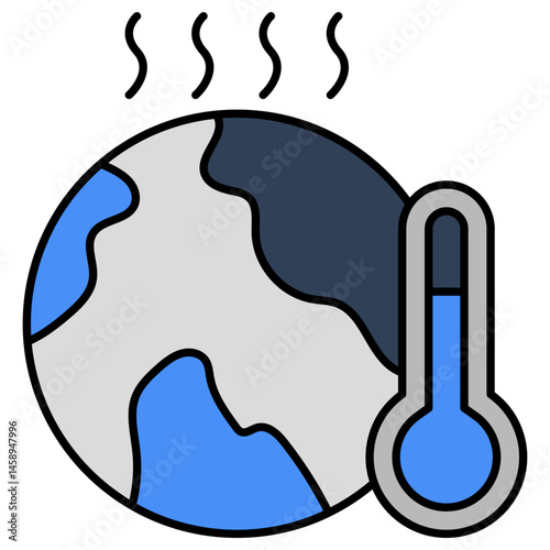 Global Warming Planet Earth Overheating Climate Change Icon