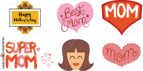 Editable Mother's Day Vector Art Pack: Best Mom Quotes and Graphics (PNG, EPS, SVG, AI)

