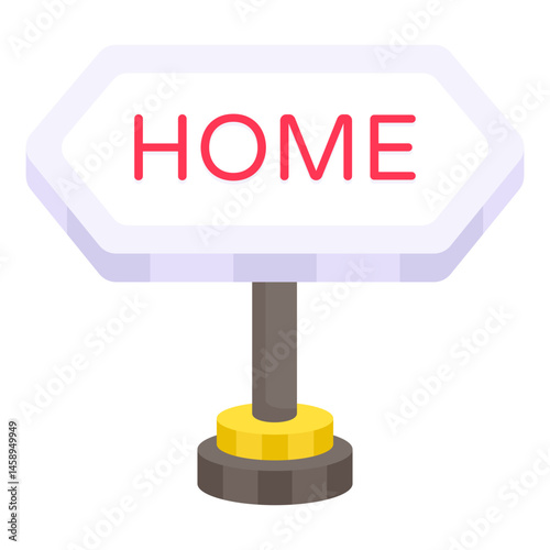 Home Sweet Home Signpost  Welcome Home Icon Illustration