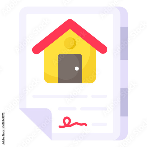 House Purchase Agreement Document Icon Illustration