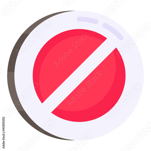 Forbidden Red Circle Icon Prohibition Symbol No Access Denied Stop Sign