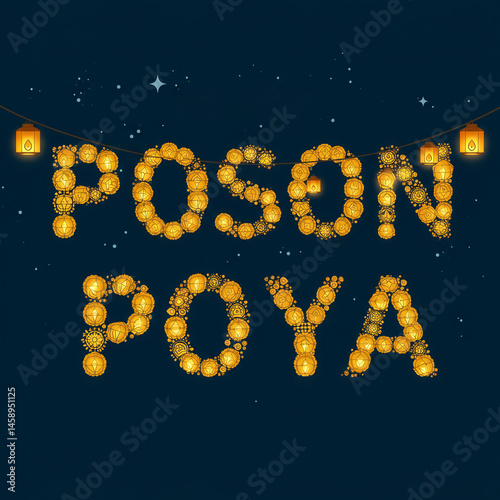 Happy Poson Poya Day Lanter...