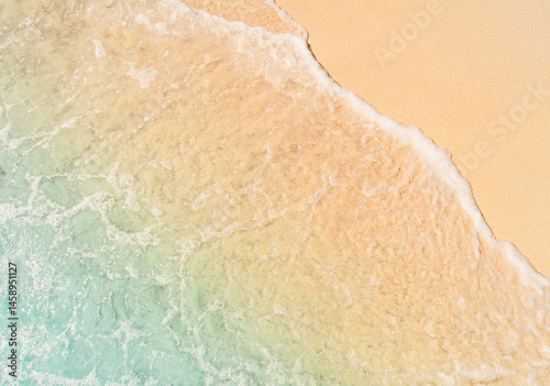 Obraz na płótnie Sea shore, top view, travel banner w salonie