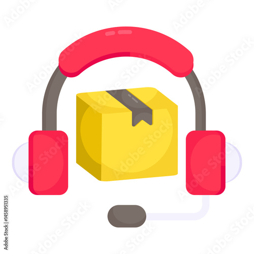 Customer Support Package Delivery Service Headset Icon