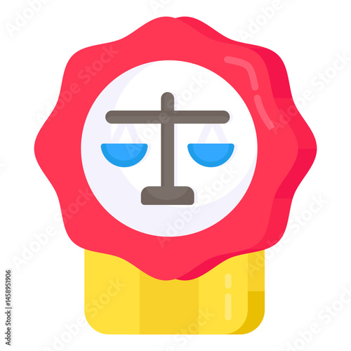 Justice Seal Icon Scales of Justice Symbol for Law Legal Fairness Equity