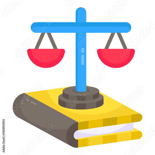 Scales of Justice on Law Book Legal Equality Concept Illustration