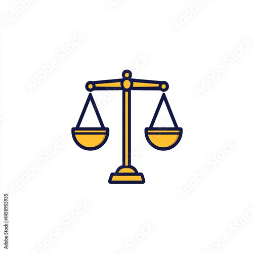 Scales of Justice: A minimalist illustration of the scales of justice, a timeless symbol representing balance, fairness, and the pursuit of truth and equality.
