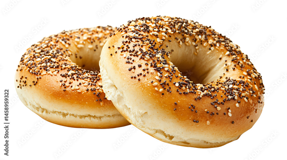 Everything Bagel on White Background: Culinary Delight for Food Enthusiasts Everything Bagel on White Background: Culinary Delight for Food Enthusiasts