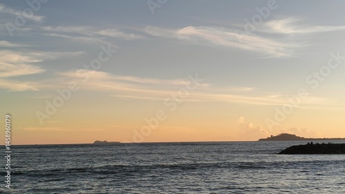 Peaceful Evening Seascape with Gentle Clouds