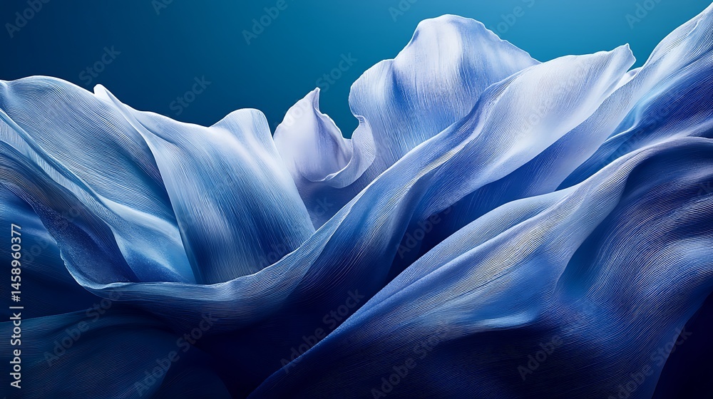 Abstract flowing fabric in shades of blue Abstract flowing fabric in shades of blue