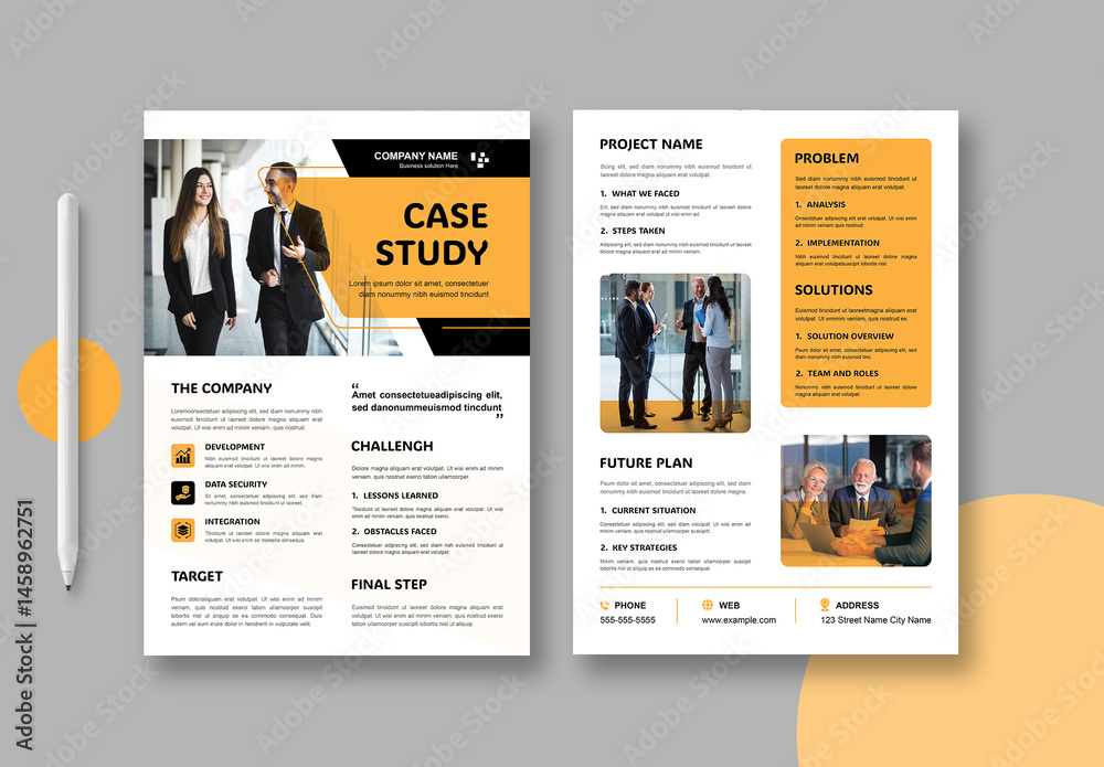 Business Success Case Study Template Layout Stock Template | Adobe Stock