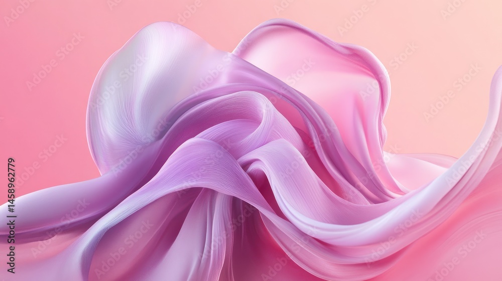 Fototapeta premium Abstract pink and purple flowing fabric design.