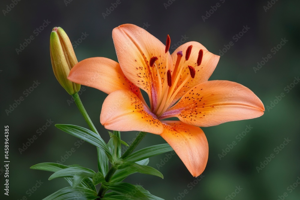 Fototapeta premium Orange Lily Flower and Bud