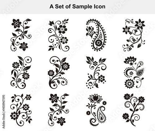 Floral embellishments including paisley create beautiful monochrome art