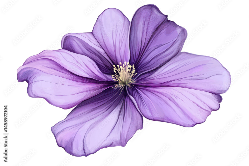 Obraz premium Purple flower artwork brings soft color and charm to stationery packaging or digital creative projects