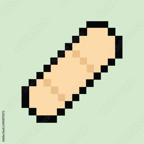 Pixel bandage icon on mint green background