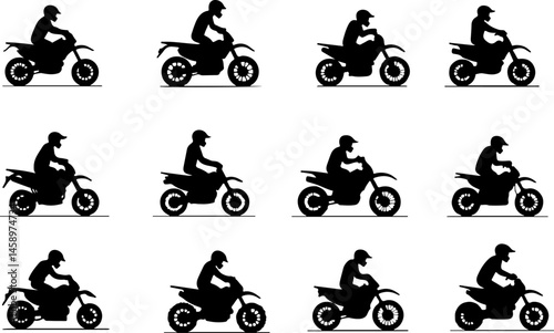ATV Rider Silhouette on Mountain Trip Adventure