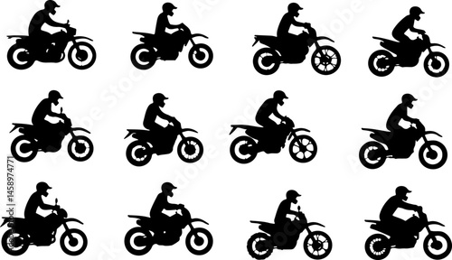 ATV Rider Silhouette on Mountain Trip Adventure