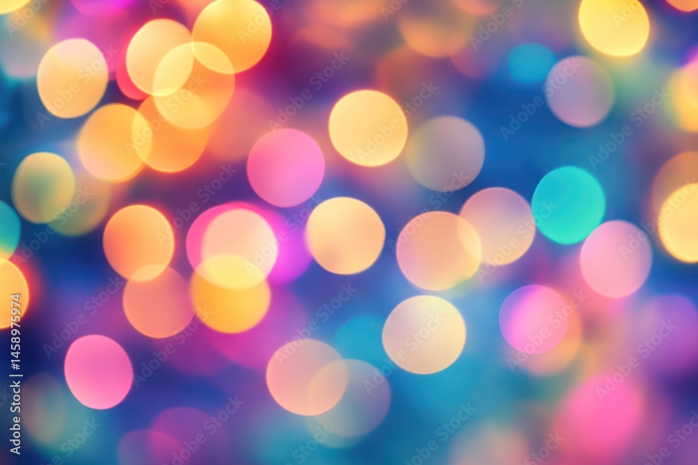 Obraz premium Blurred amusement park lights in dreamy nighttime bokeh