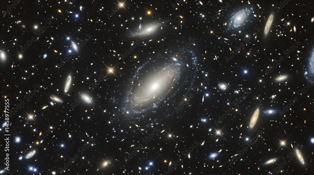 Fototapeta premium Collection Of Galaxies In Deep Space
