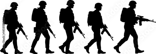 Military Armored Combat Vehicles Silhouettes Collection