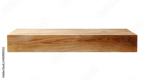 Natural wood texture rectangular block on transparent background, ideal for 3D design, interior mockups, and digital art. High-resolution PNG format, perfect for versatile applications.