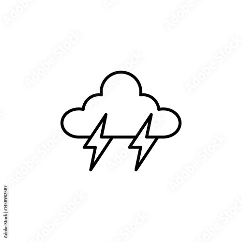 stormy weather, thunder, lightning icon