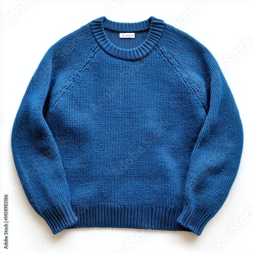 Blue knit sweater isolated on white