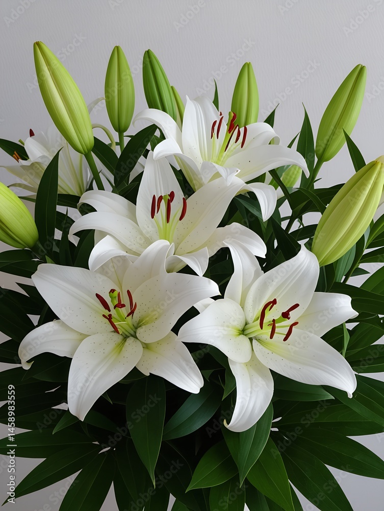 Obraz premium white lilies close up