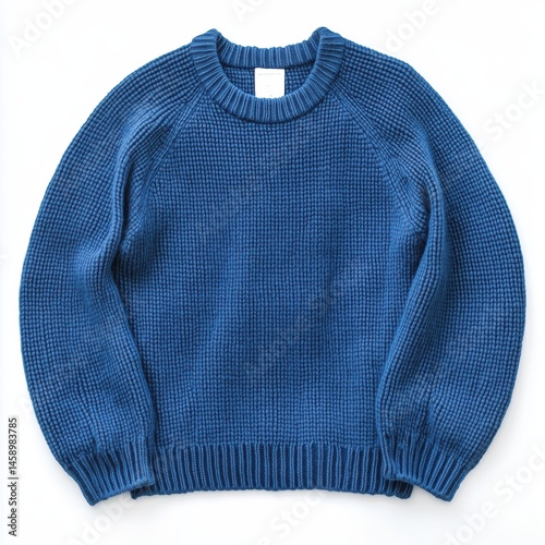 Blue knit sweater isolated on white