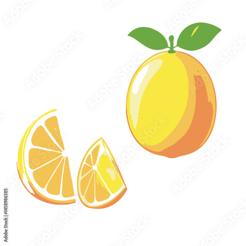 Flat vector illustration of a lemon 