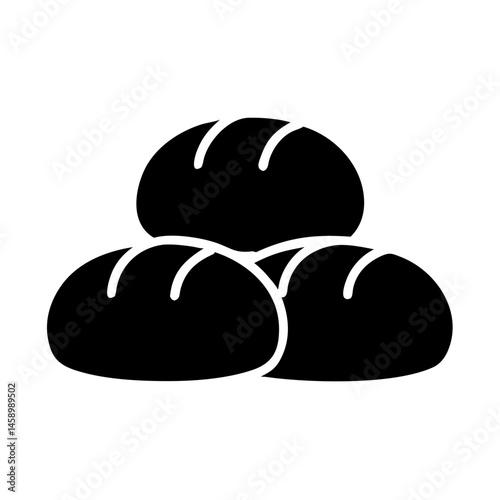 bread loaves solid icon vector illustration
