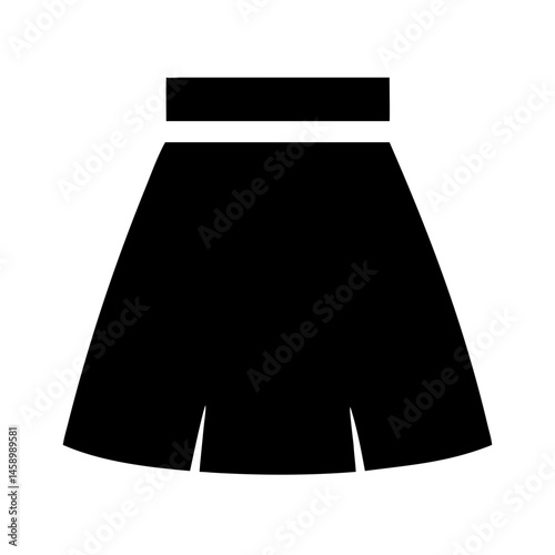 skirt black solid icon isolated vector illustration 
