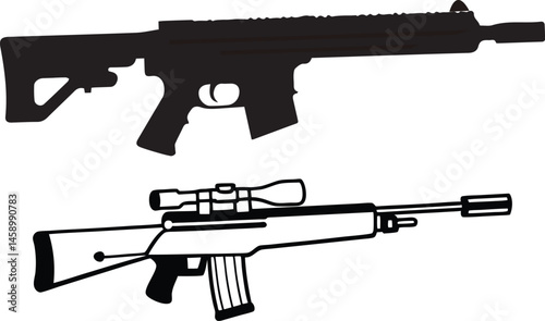 rifle  silhouette vector 