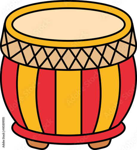 single icon of traditional japanese taiko drums