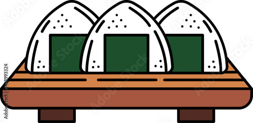 illustration of onigiri japanese rice balls