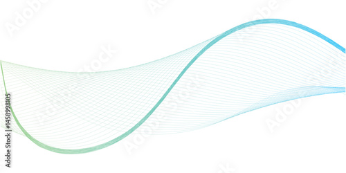 Abstract green curve isolated on white and transparent white background  read and green line wave background 