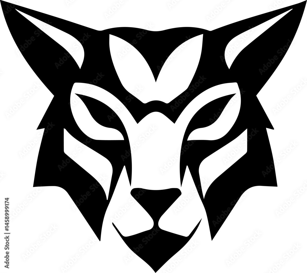 Fototapeta premium Tribal Wild Cat Face Logo