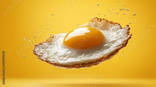 fried egg on a wooden board
